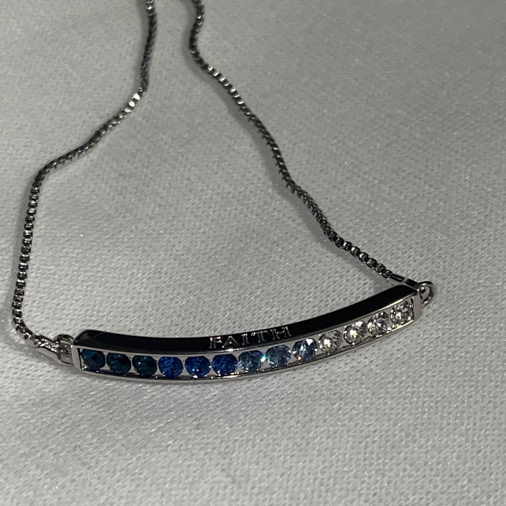 Blue Ombré “Faith” Bracelet Adjustable Sizing